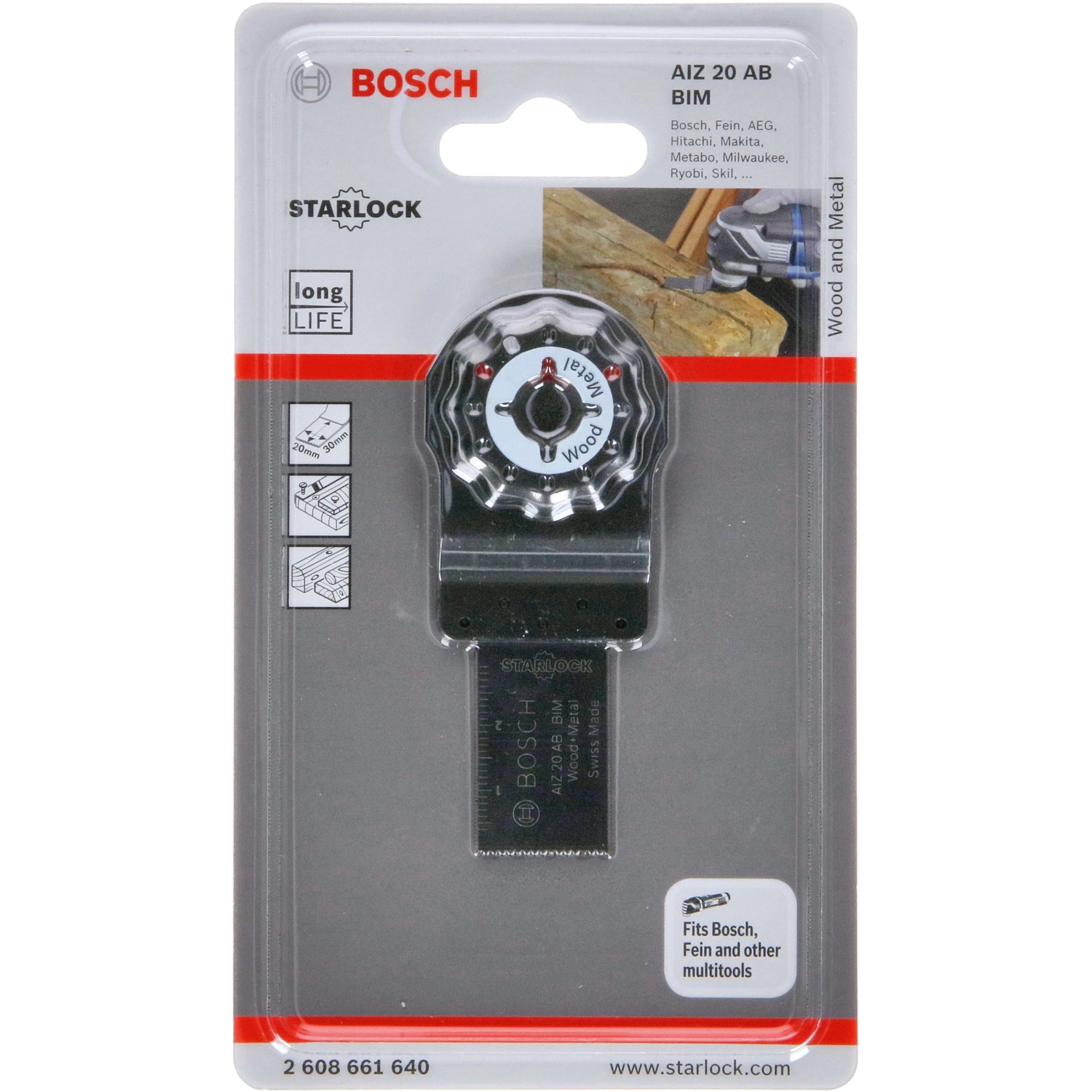 Bosch Tauchsägeblatt AIZ 20 AB für Holz und Metall, 20 mm, für Multifunktionswerkzeuge.