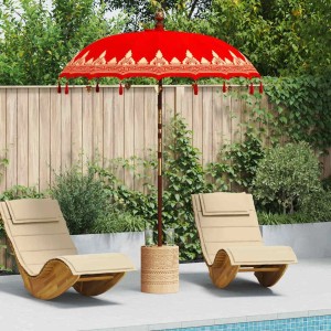vidaXL Balinesischer Sonnenschirm Rot 185 x 185 x 260 cm 42006458