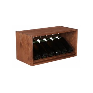 Modulares Weinregal Vincellar Mod aus geöltem Kiefernholz für 6 Flaschen.