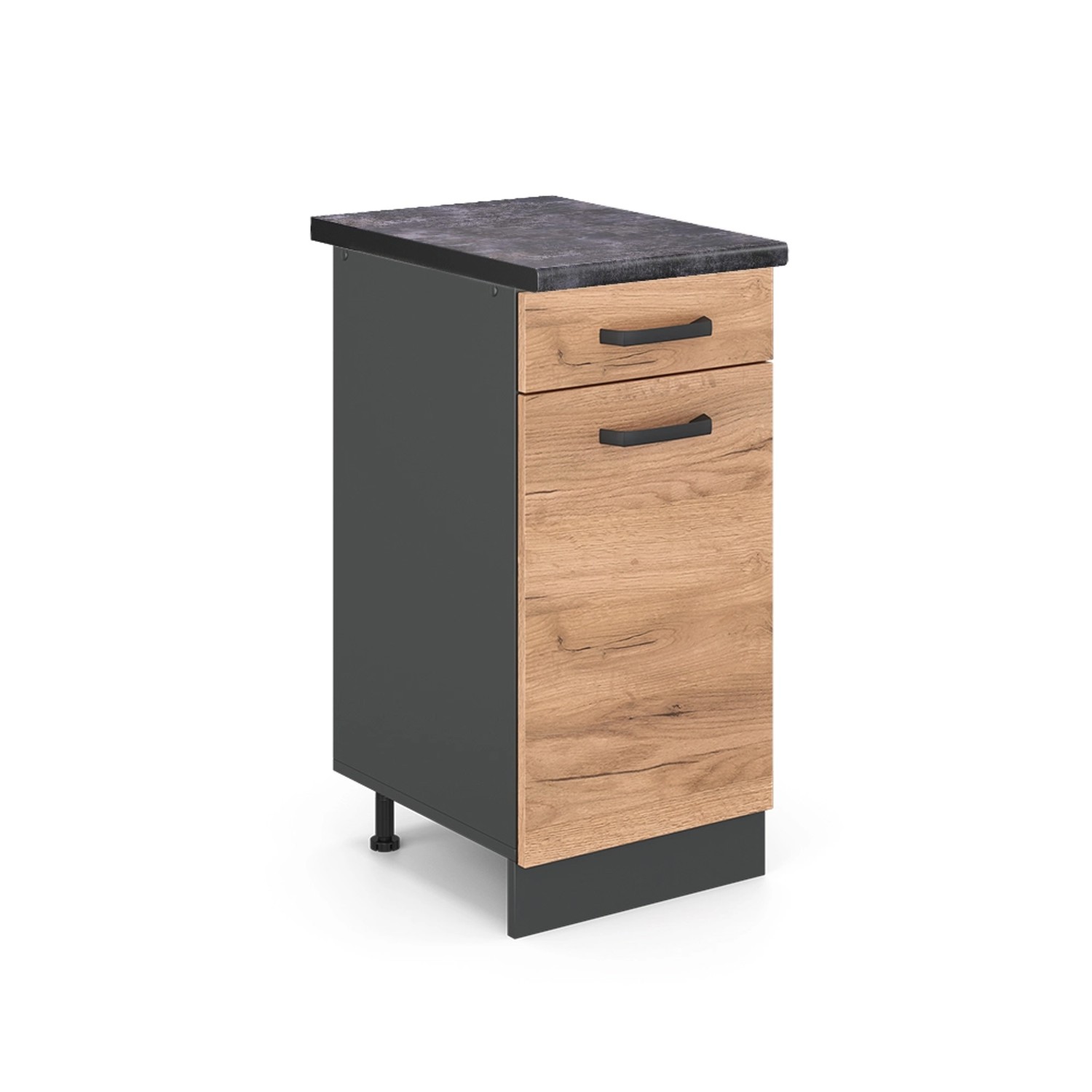 Vicco Küchenunterschrank R-Line Goldkraft Eiche/Anthrazit 40 cm AP Anthrazit