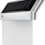 REV Ritter LED Solar Hausnummerleuchte Quattroline aus Kunststoff in Silber-Schwarz mit Solarpanel.