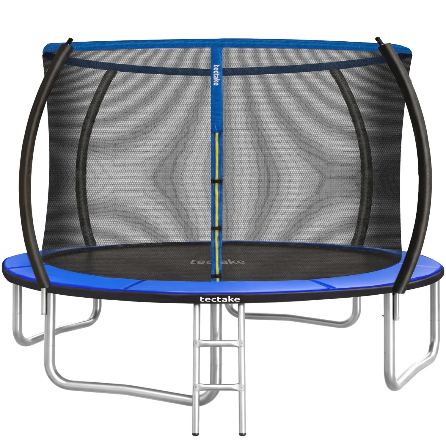 Tectake Trampolin Jumpy Ø 305 cm  Gs Zertifiziert Mit Sicherheitsnetz  322 x 322 x 265 cm Schwarz Blau