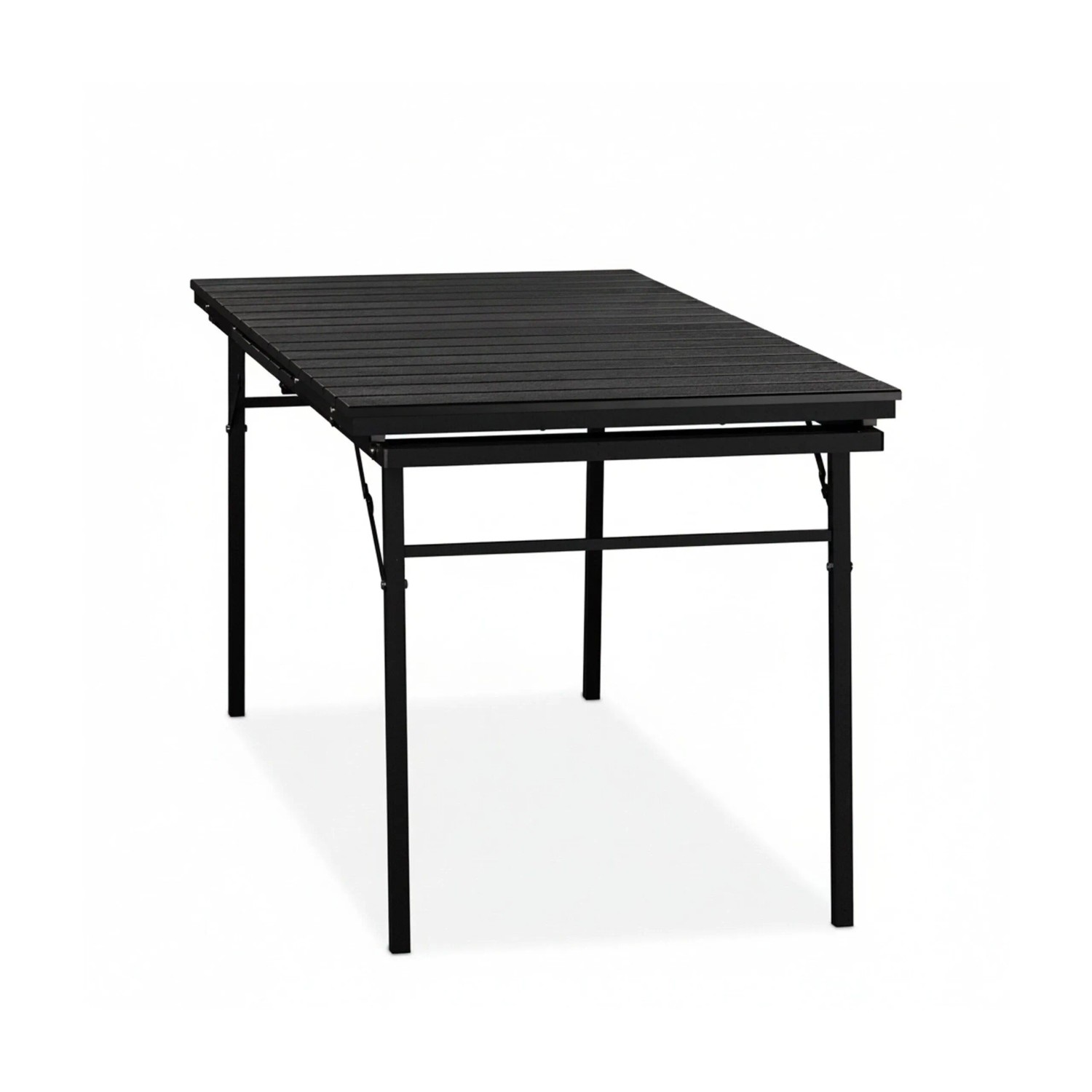 Relaxdays Gartentisch PE-Kunststoff Stahl Schwarz Klappbar Ausziehbar Tragegriff 76 cm x 166 cm x 78 cm 21,4 kg