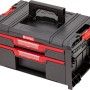 Qbrick Schubladenschrank PRO Drawer 2 Toolbox Basic, Werkzeugkoffer mit 2 Schubladen, schwarz/rot.