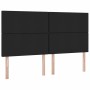 Schwarzes vidaXL Bett mit LED-Leisten, Stoffbezug, 200x200 cm.