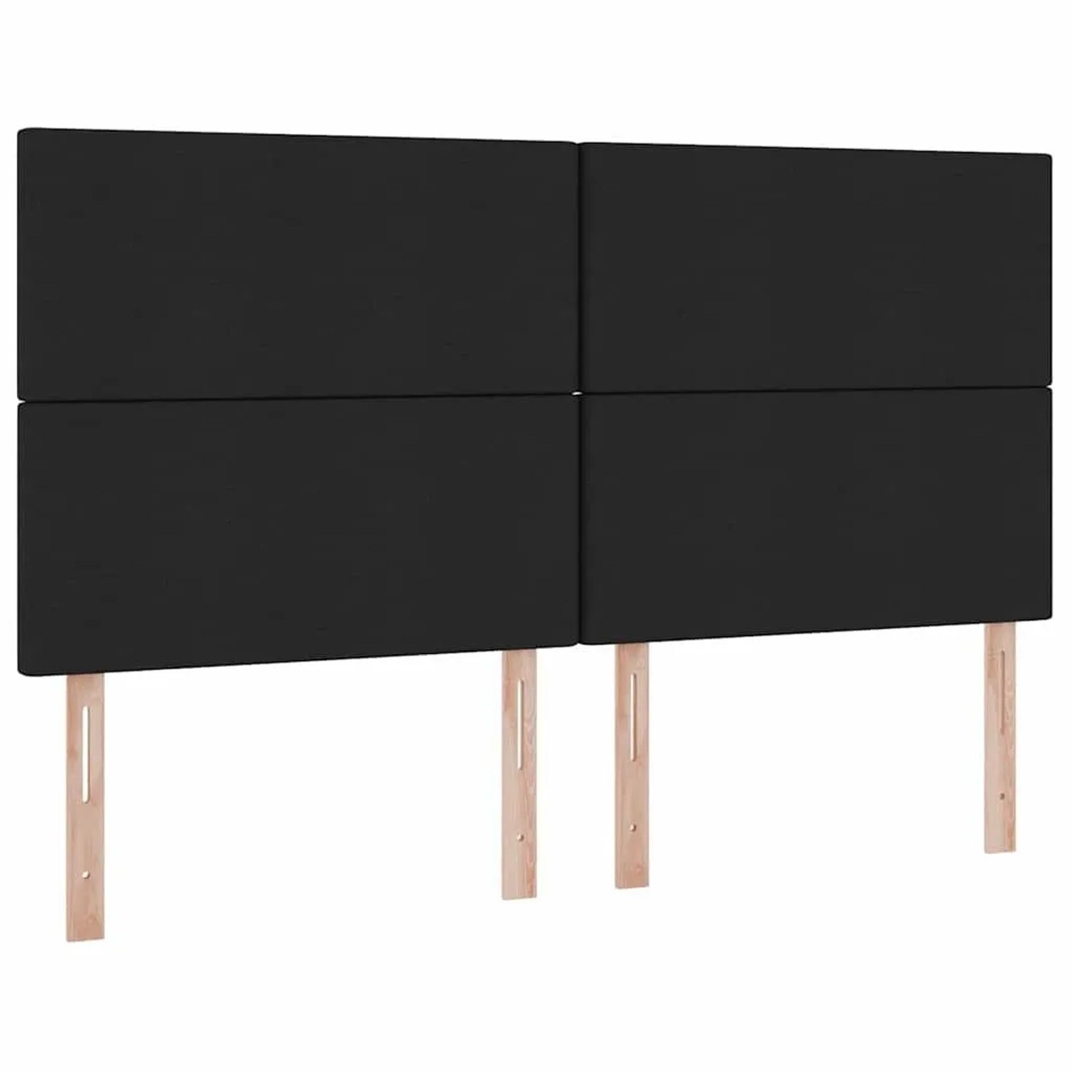 Schwarzes vidaXL Bett mit LED-Leisten, Stoffbezug, 200x200 cm.