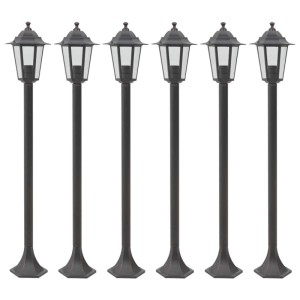vidaXL Garten-Pollerleuchte 6 Stk E27 110 cm Aluminium Bronzefarben 44205