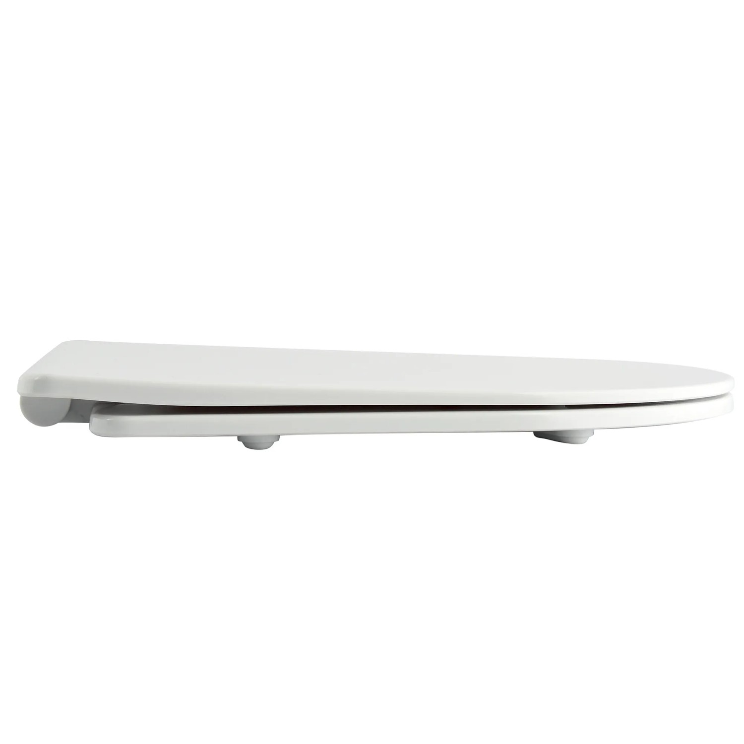 Weißer MSV WC-Sitz aus Duroplast, 45,5 x 37 x 5 cm, mit Absenkautomatik und Edelstahlscharnieren.