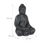 Relaxdays Buddha Figur Polyresin Anthrazit Wetterfest Frostsicher 70 cm x 45 cm x 35 cm 6,9 kg_4