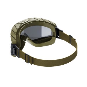 Dräger X-pect 4900 Vollsichtbrille in Olive mit verstellbarem Kopfband für optimalen Augenschutz.