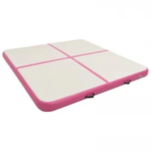 vidaXL Aufblasbare Gymnastikmatte mit Pumpe 200x200x15 cm PVC Rosa 92697