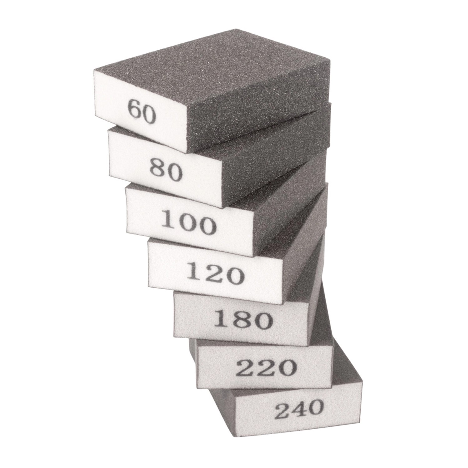 STAHLWERK Schleifschwamm 7er Set 60, 80, 100, 120, 180, 220, 240 Körnung