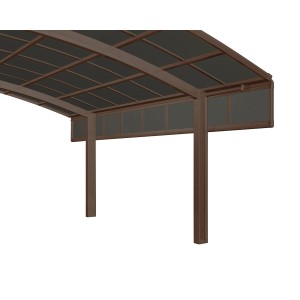 Ximax Carport Seitenwand, 2 Module, 100 cm, mattbraun. Zubehör für Carports.