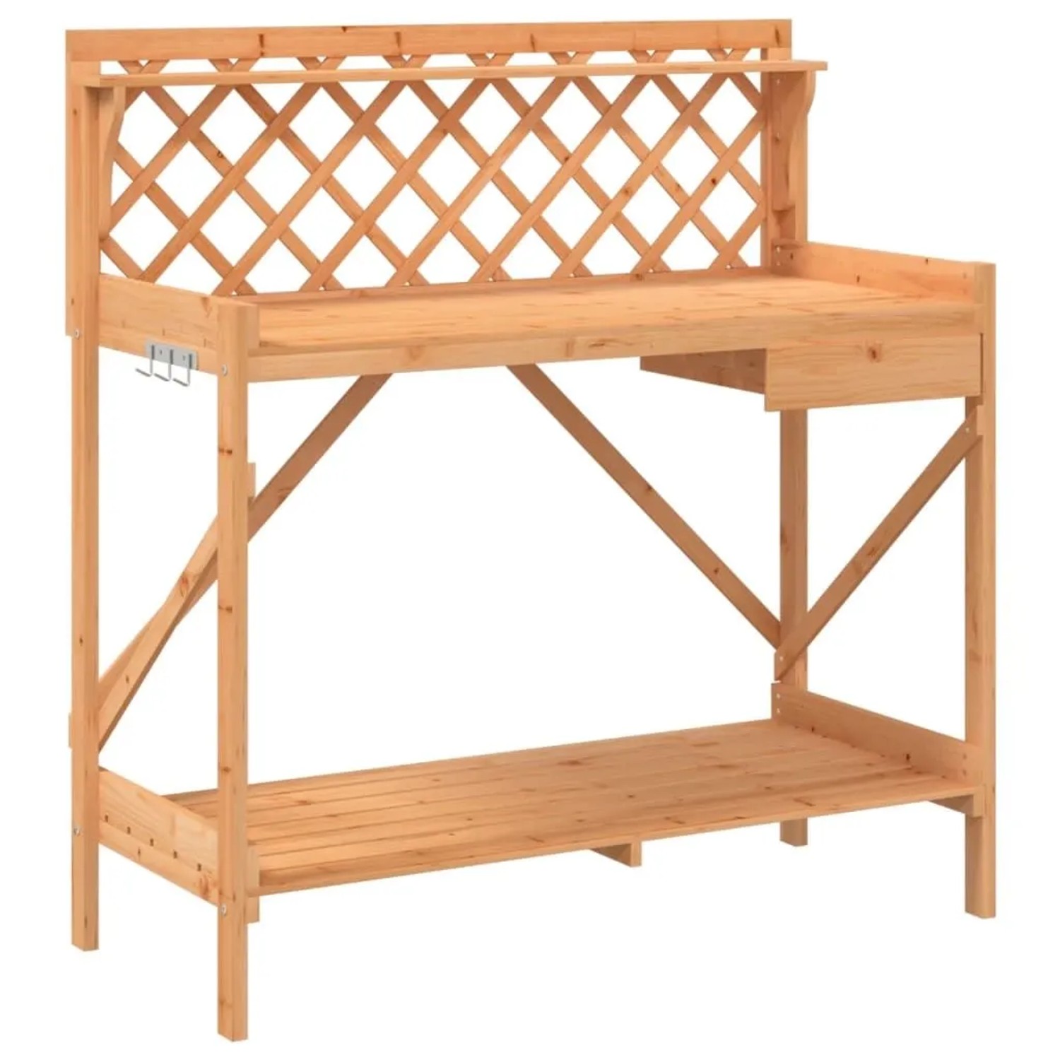vidaXL Pflanztisch mit Rankgitter Braun Massivholz Tanne 368429