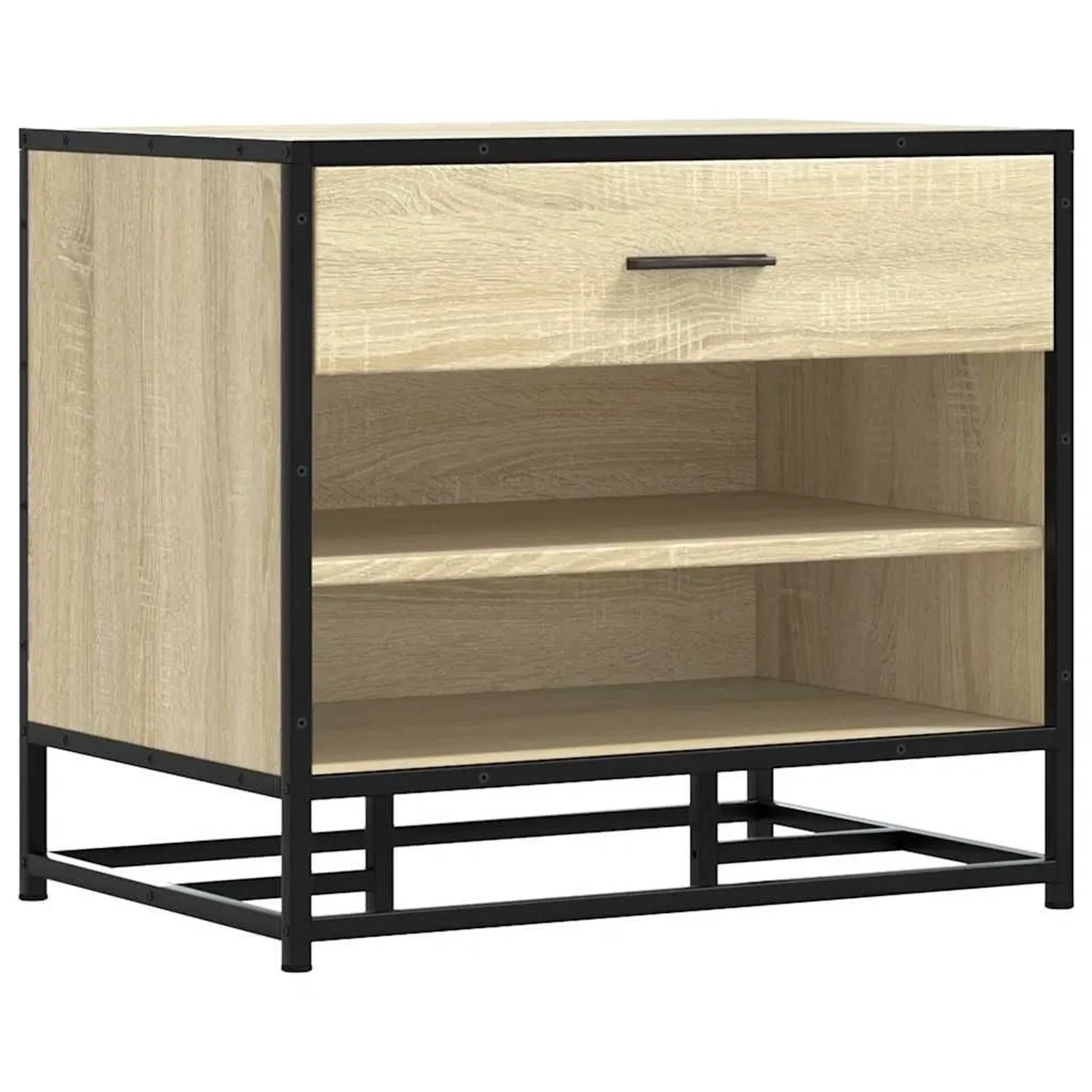 vidaXL Schuhbank Sonoma-Eiche 60x40x53,5 cm Holzwerkstoff und Metall 849220