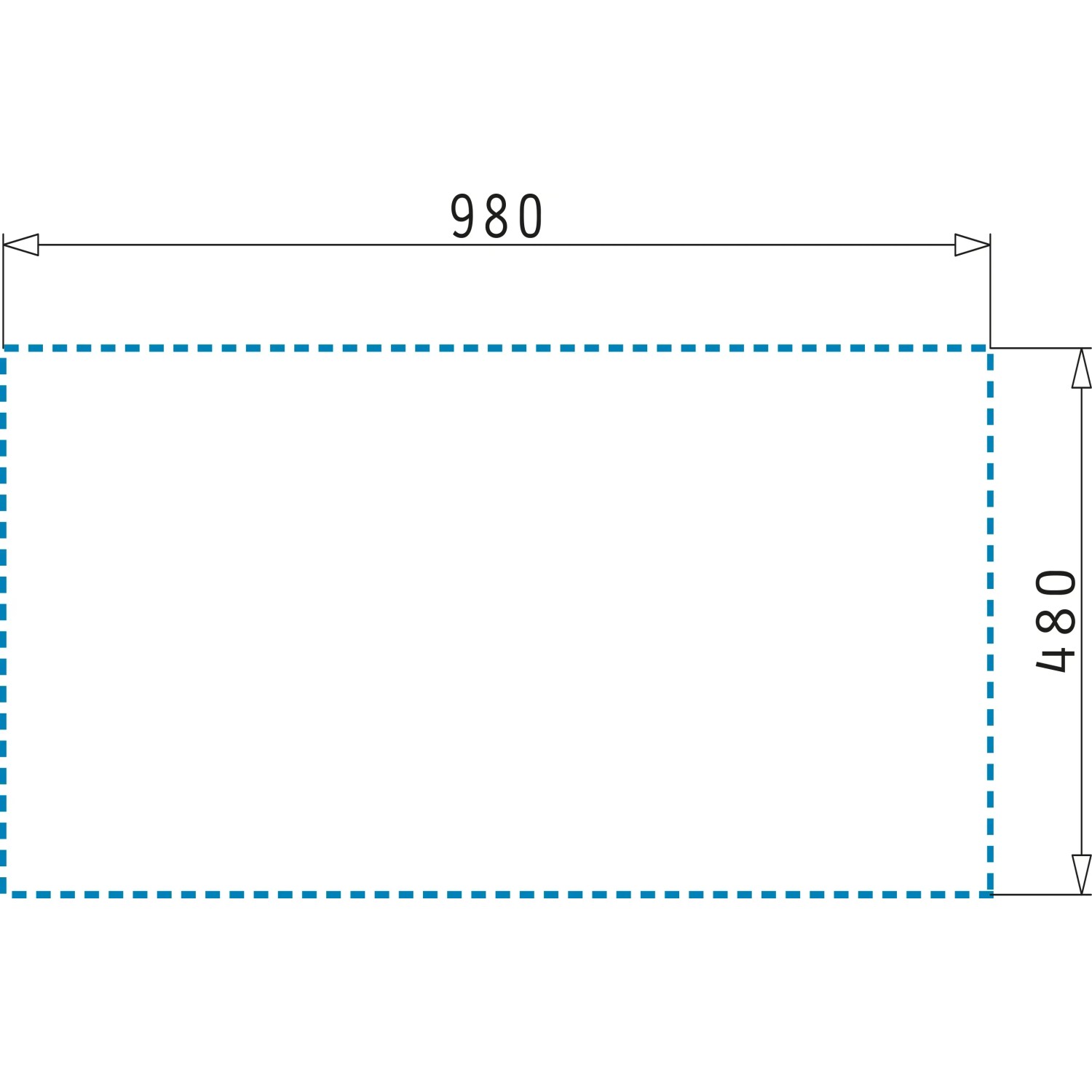 Technische Zeichnung der Pyramis Einbauspüle Athena 1 1/2B B 1D Edelstahl mit Maßangaben.