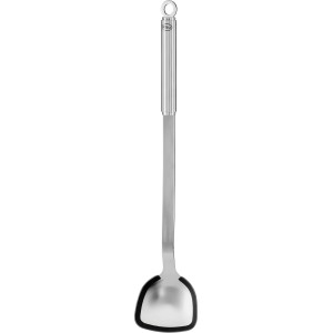 Rösle BBQ Pfannen- und Woklöffel, 40 cm, aus Edelstahl mit Silikonrand. Grillutensil für schonendes Wenden.