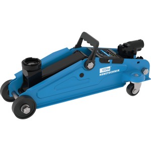 Blauer Güde Rangierwagenheber GRH 2/330L mit 2 t Hubkraft und Lenkrollen für Werkstatt und Garage.