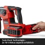 Einhell Akku-Bohrhammer TP-HD 36/30 Li BL +4 Solo mit eingesetztem Akku.