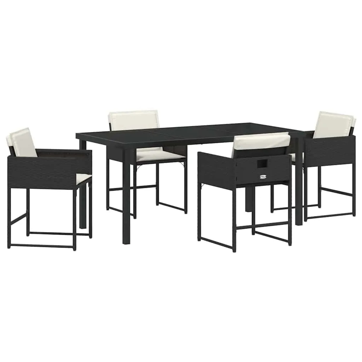 vidaXL Garten Essgruppe 5-Tlg Schwarz Poly-Rattan 3380715 günstig online kaufen