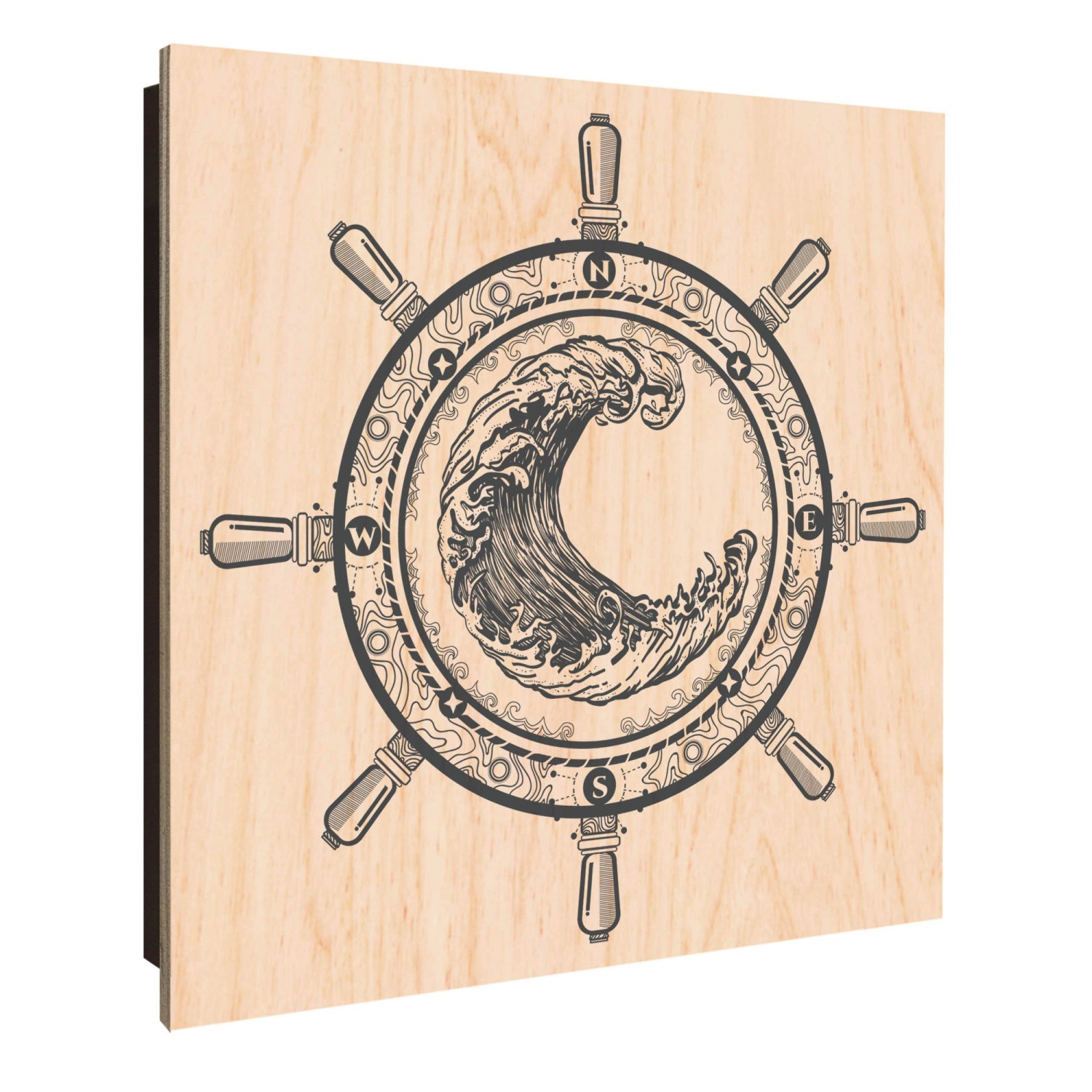 Banjado Großer Schlüsselkasten Holz 30x30cm Schwarz Scharnier Links 50 Hake günstig online kaufen