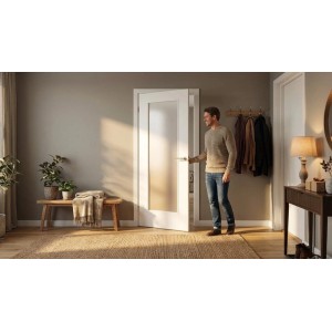 Doorlegro Glasscheibe Lichtausschnitt Satiniert 660 mm x 1.420 mm ESG 4 mm