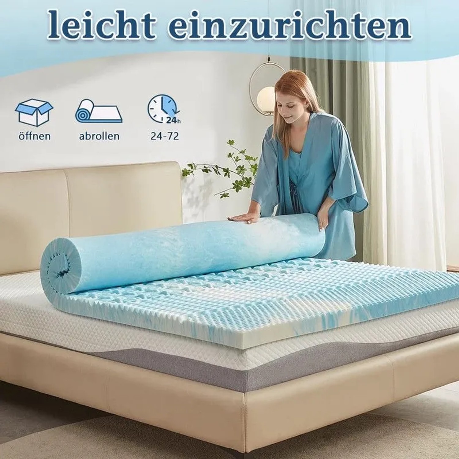 Wenta Gel-Memory-Schaum Topper mit 5-Zonen-Druckentlastung 160x200x7.5cm_6