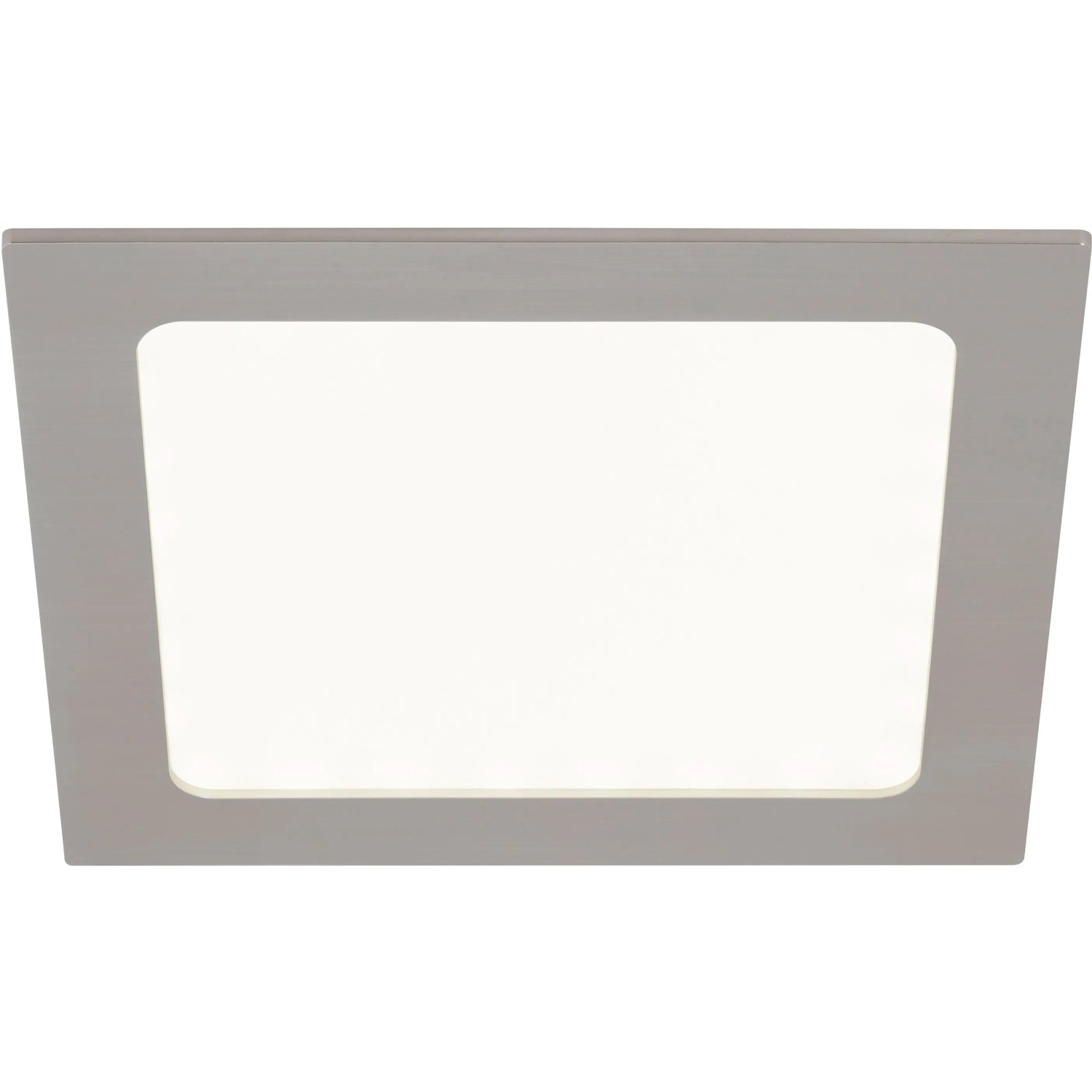 Quadratische Briloner LED-Einbauleuchte in Nickel matt, 17x17 cm.