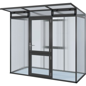 KGT Gewächshaus Linea, anthrazitgrau, 2,56 m², mit Tür. Ideal für Gemüse und Pflanzen.