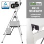 TRUTZHOLM Alu Trittleiter, 2 Stufen, klappbar, mit Handlauf, silberfarben.