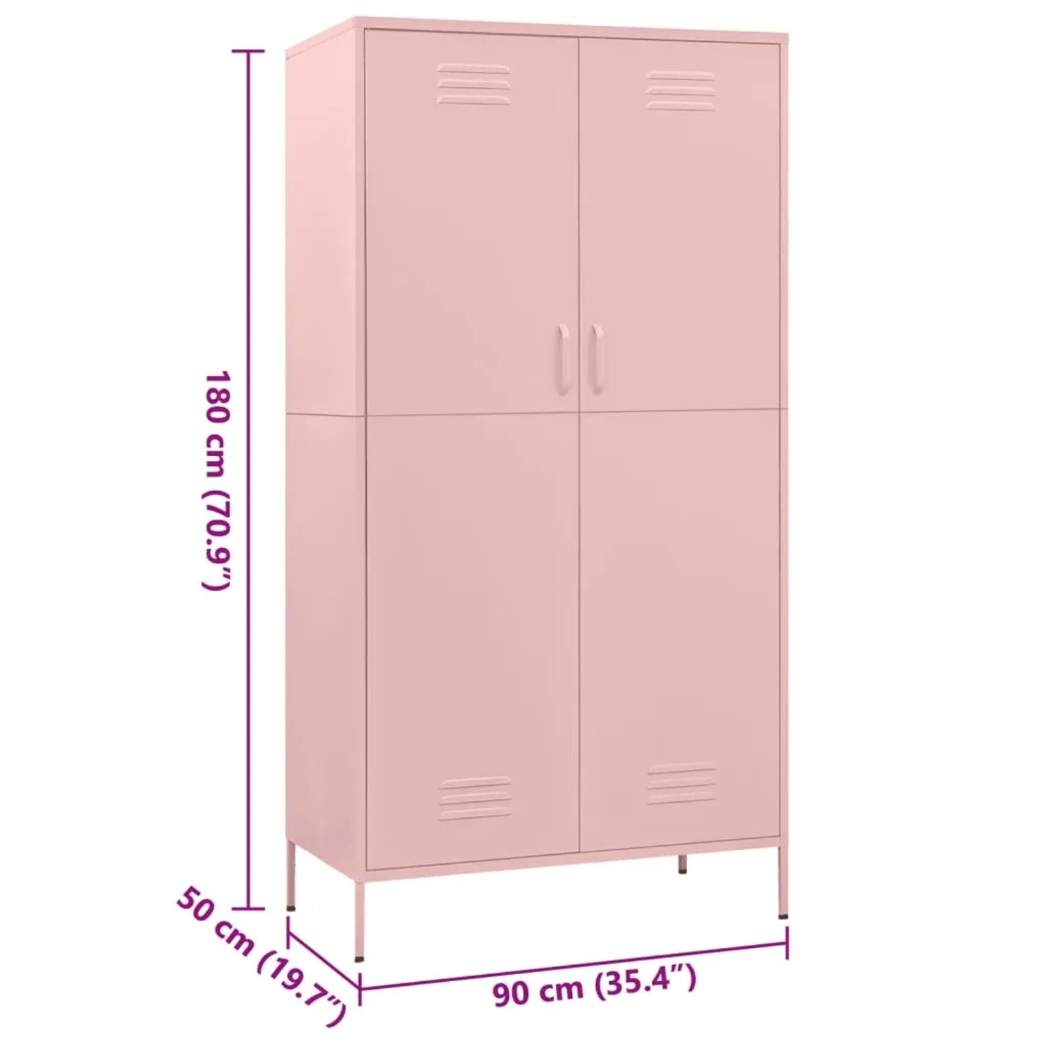 vidaXL Garderobenschrank Rosa Metall 90x50x180 cm kaufen bei OBI