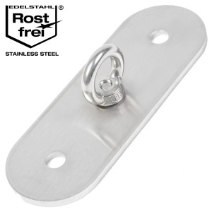 Edelstahl Wandhalterung für Sonnensegel, Hängesessel und Hängematte.