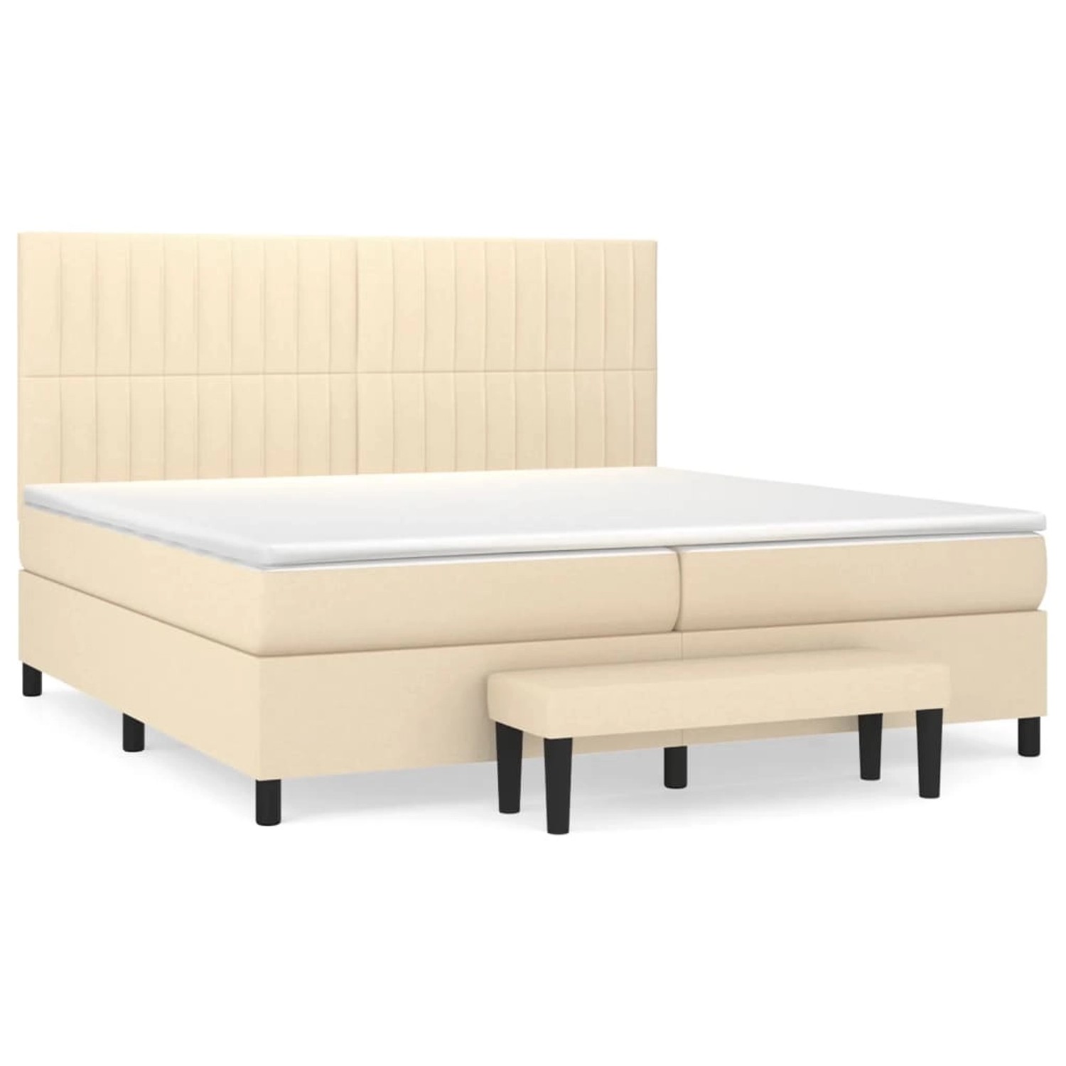 vidaXL Boxspringbett mit Matratze Creme 200x200 cm Stoff1358456 günstig online kaufen