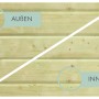 Detailansicht Karibu Pool Triton: Kesseldruckimprägniertes Holz, Innen- und Außenansicht.