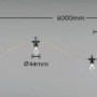 Reality LED Lichterkette Ember, schwarzer Kunststoff mit Hanfseil, 8 Glühbirnen, 600 cm lang.
