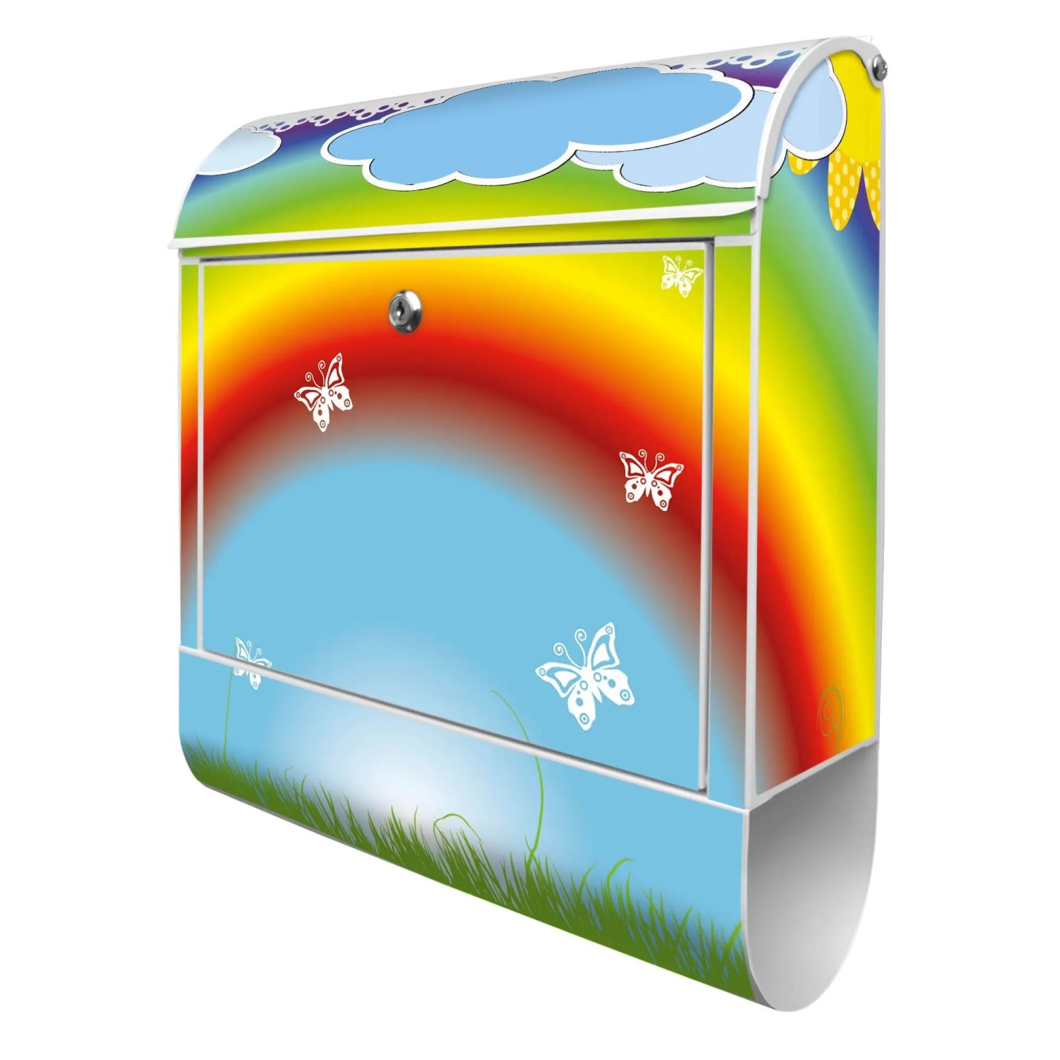 Banjado Design Briefkasten Weiß Pulverbeschichtet 39x47x14cm 2 Schlüssel Mi günstig online kaufen