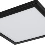Quadratische LED-Deckenleuchte Lasse, schwarz, mit einstellbaren Weißtönen für eine angenehme Atmosphäre.