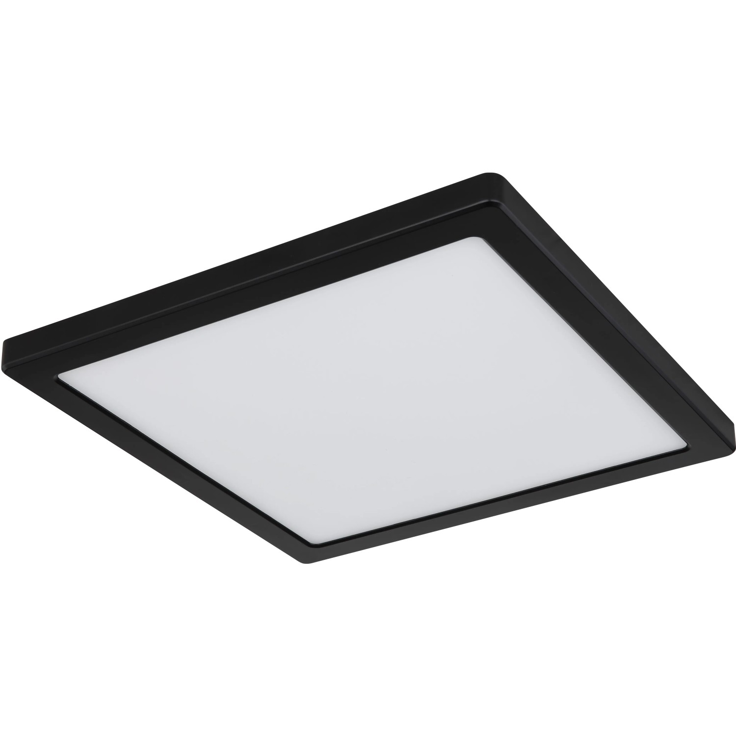 Quadratische LED-Deckenleuchte Lasse, schwarz, mit einstellbaren Weißtönen für eine angenehme Atmosphäre.