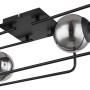 Moderne Globo Deckenleuchte Blama, 2-flammig, schwarz matt mit rauchfarbenen Glasschirmen.