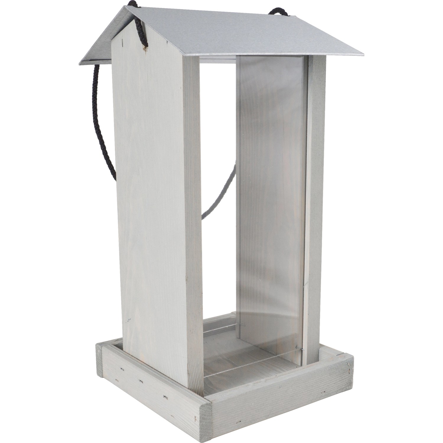 Vogelhaus Metalldach Kiefernholz Grau günstig online kaufen