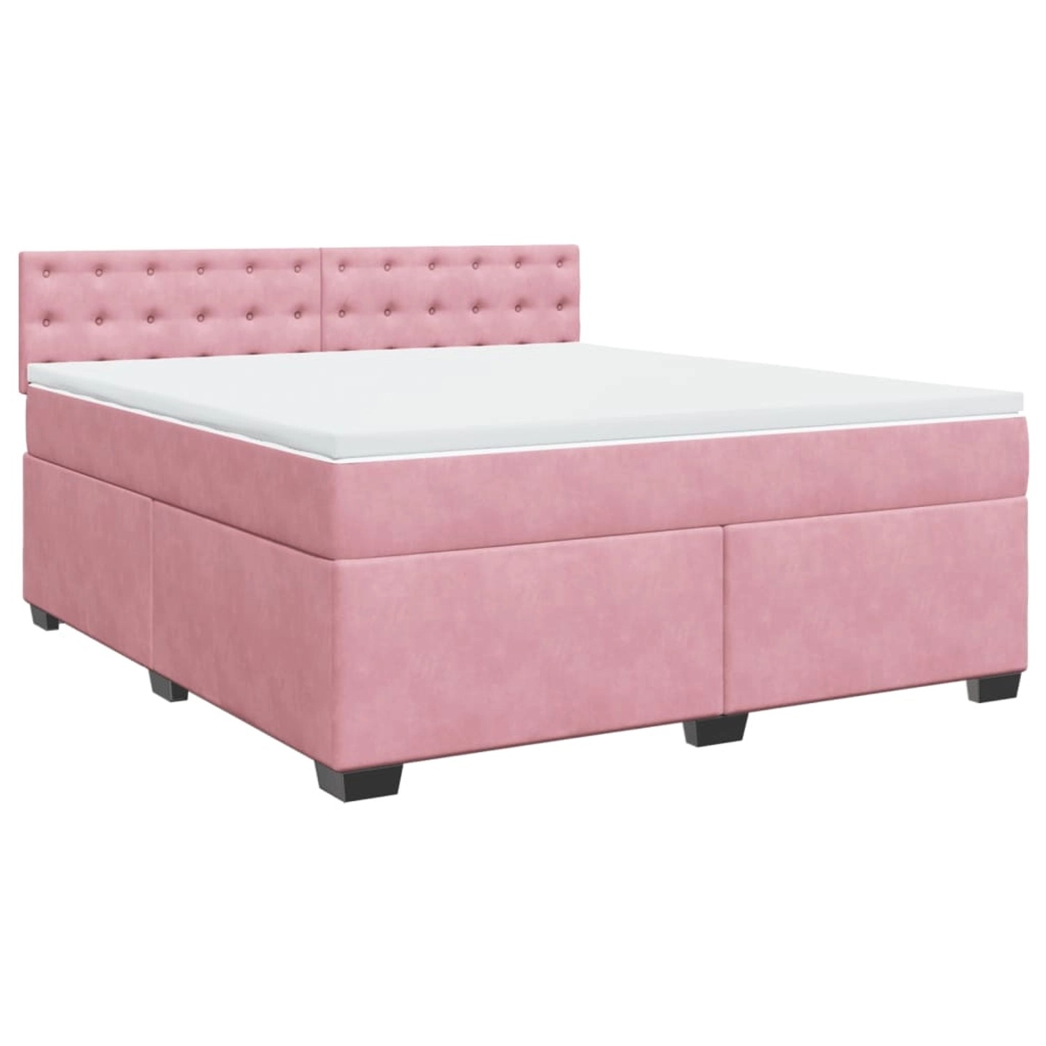vidaXL Boxspringbett mit Matratze Rosa 180x200 cm Samt 3286395 günstig online kaufen