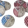 Fackelmann Twist-off Deckel Alpenschick, 10er Set, Weißblech mit blau/rotem Karomuster und Herz