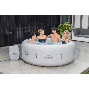 Bestway LAY-Z-SPA Paris AirJet Whirlpool, altweißer aufblasbarer Pool mit 4 Personen.