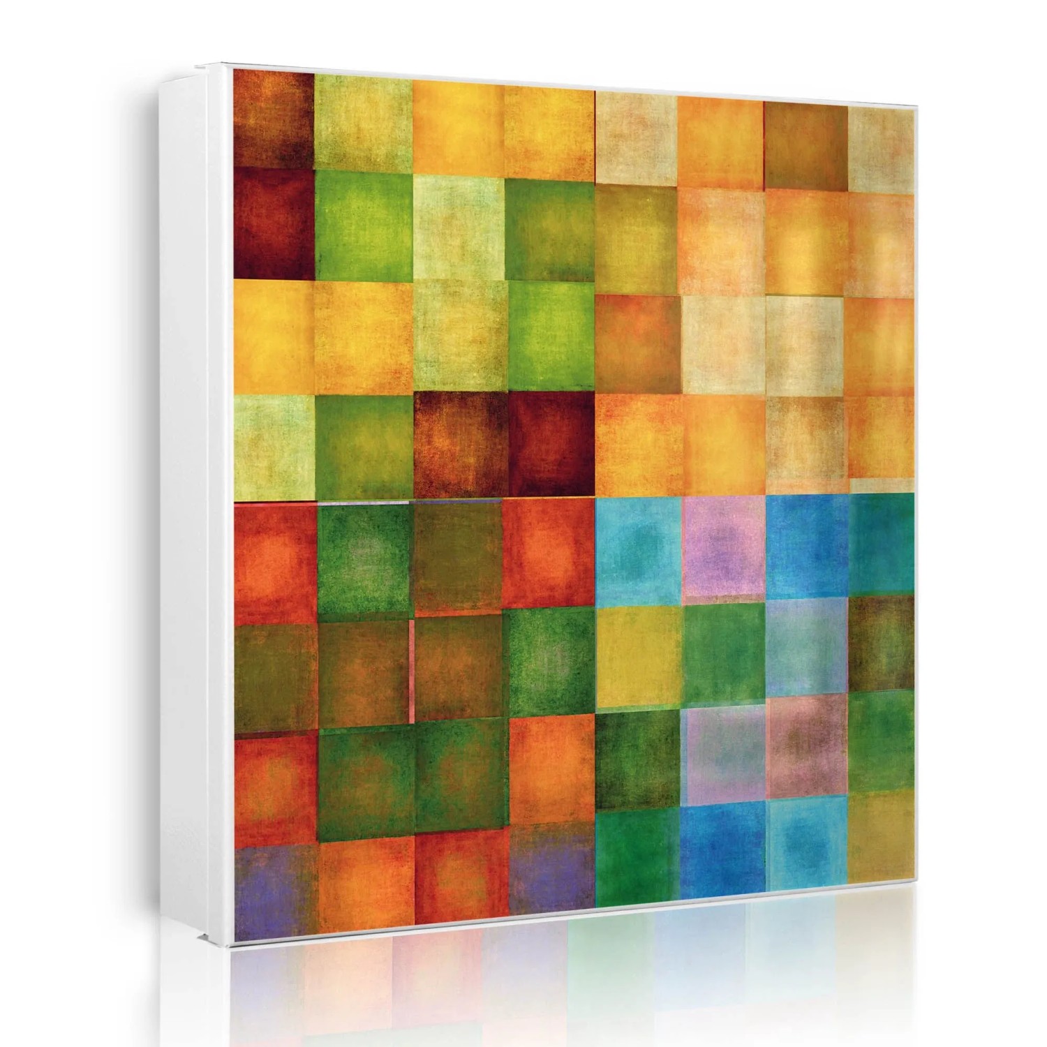 Banjado Großer Schlüsselkasten Metall 30x30cm Weiß Scharnier Links 50 Haken Beschreibbar Magnetisch Motiv Farbkasten 2