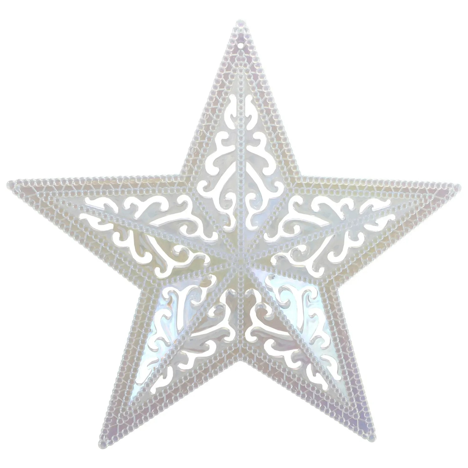 Weihnachts-Deko Stern aus Kunststoff Ø 26 cm Weiß-Transparent