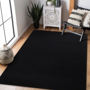 Schwarzer RugsX Läufer Rumba, 70x200 cm, mit Antirutsch-Unterseite. Teppich für Wohn- und Schlafzimmer.