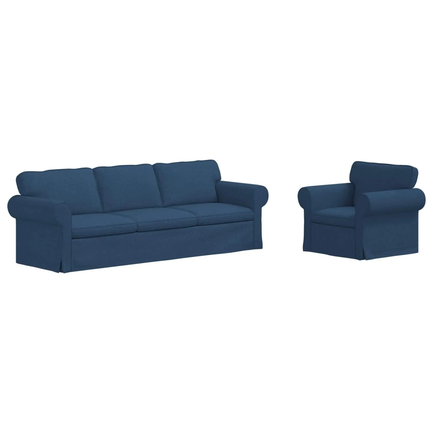 vidaXL Sofa 2-Tlg Blau 245 x 82 x 80 cm Stoff 3407624