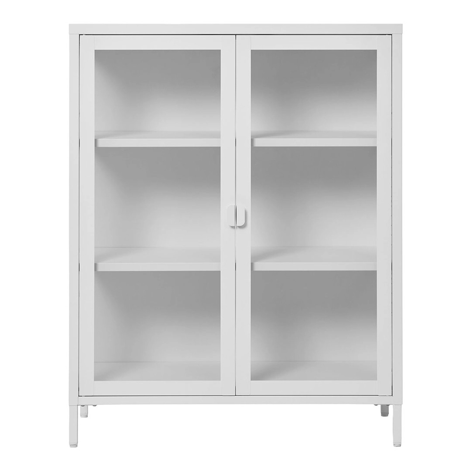 ebuy24 Brisbane Vitrinenschrank 2 Glas Türen Weiß günstig online kaufen
