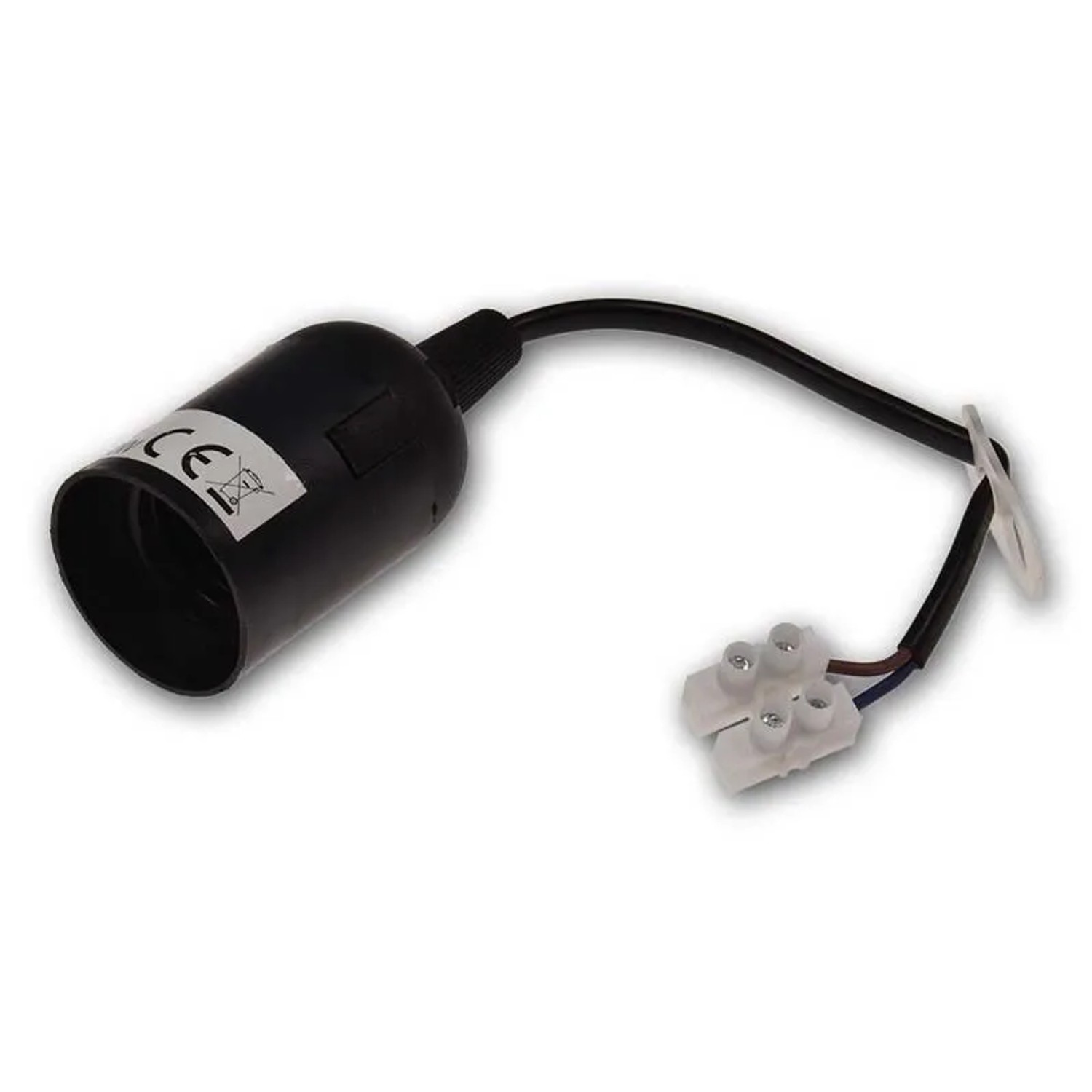 ChiliTec E27 Baustellen-Fassung 15cm Kabel mit Aufhänger Schwarz