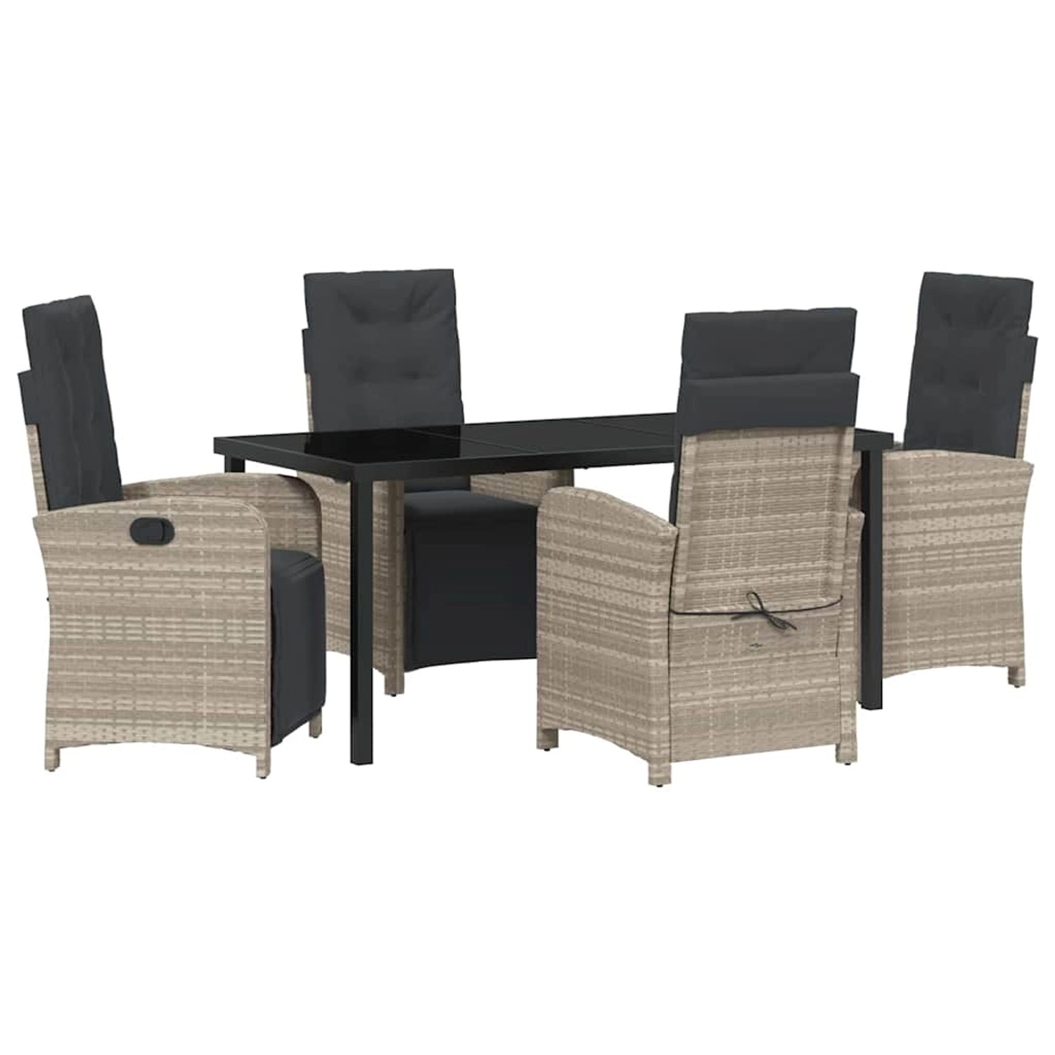 vidaXL Garten Essgruppe 5-Tlg Hellgrau Poly Rattan 3380347 günstig online kaufen